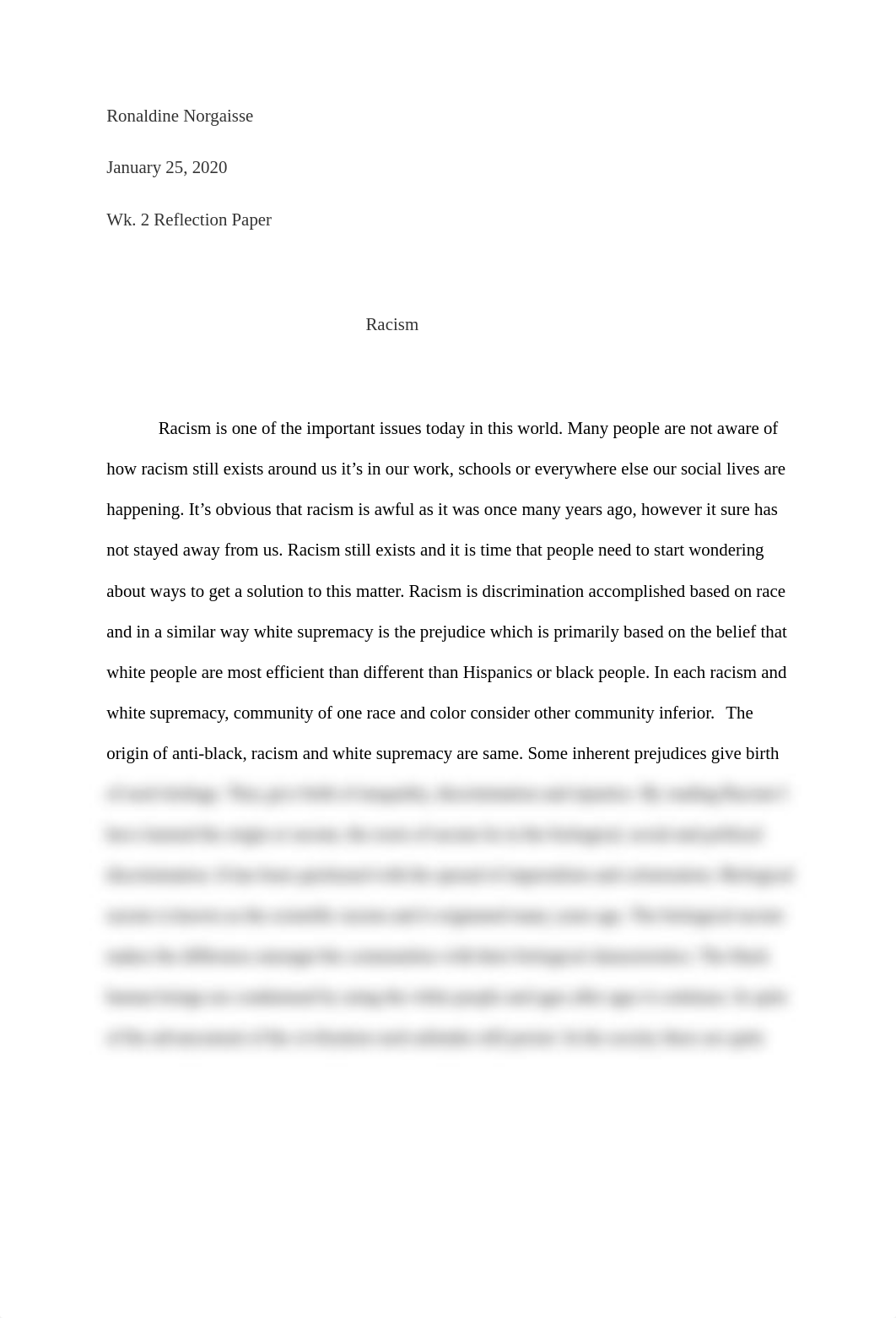 Wk2 reflection paper soc. Racism^.docx_dtdn1vo7aza_page1