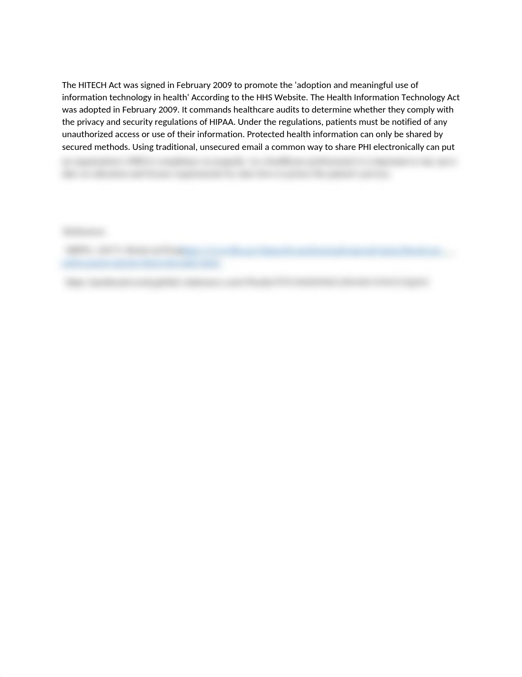 The HITECH Act was signed in February 2009 to promote the.docx_dte4wz03qoq_page1