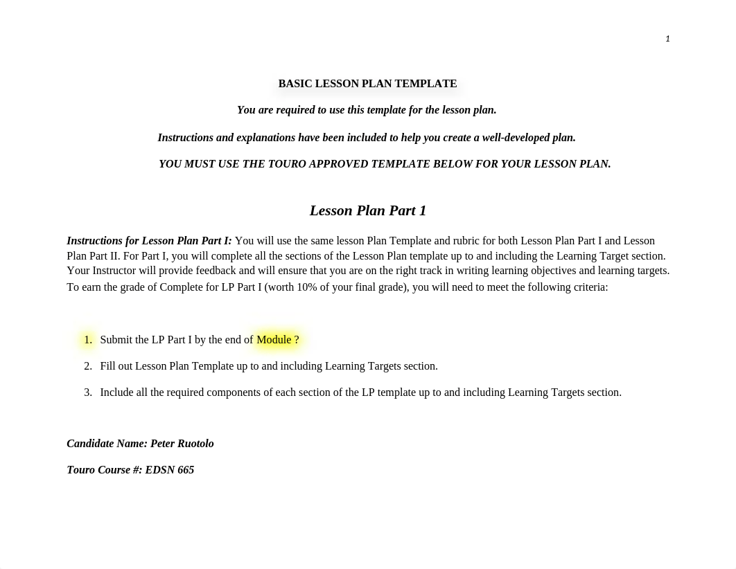 Peter Ruotolo 665 Basic Lesson Plan part I .docx_dtec825hbpr_page1