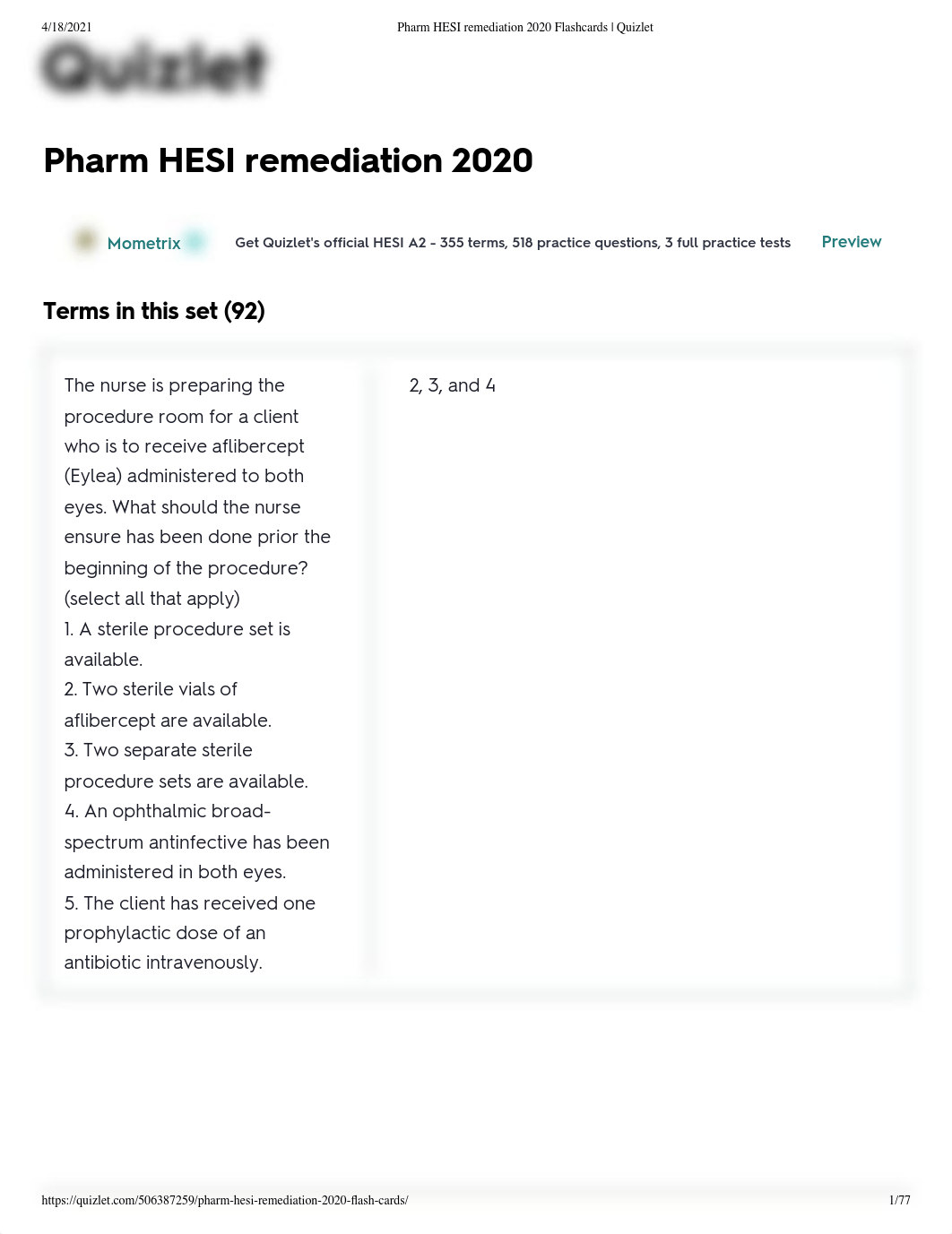 Pharm HESI remediation 2020 Flashcards _ Quizlet.pdf_dtf13jx1o58_page1