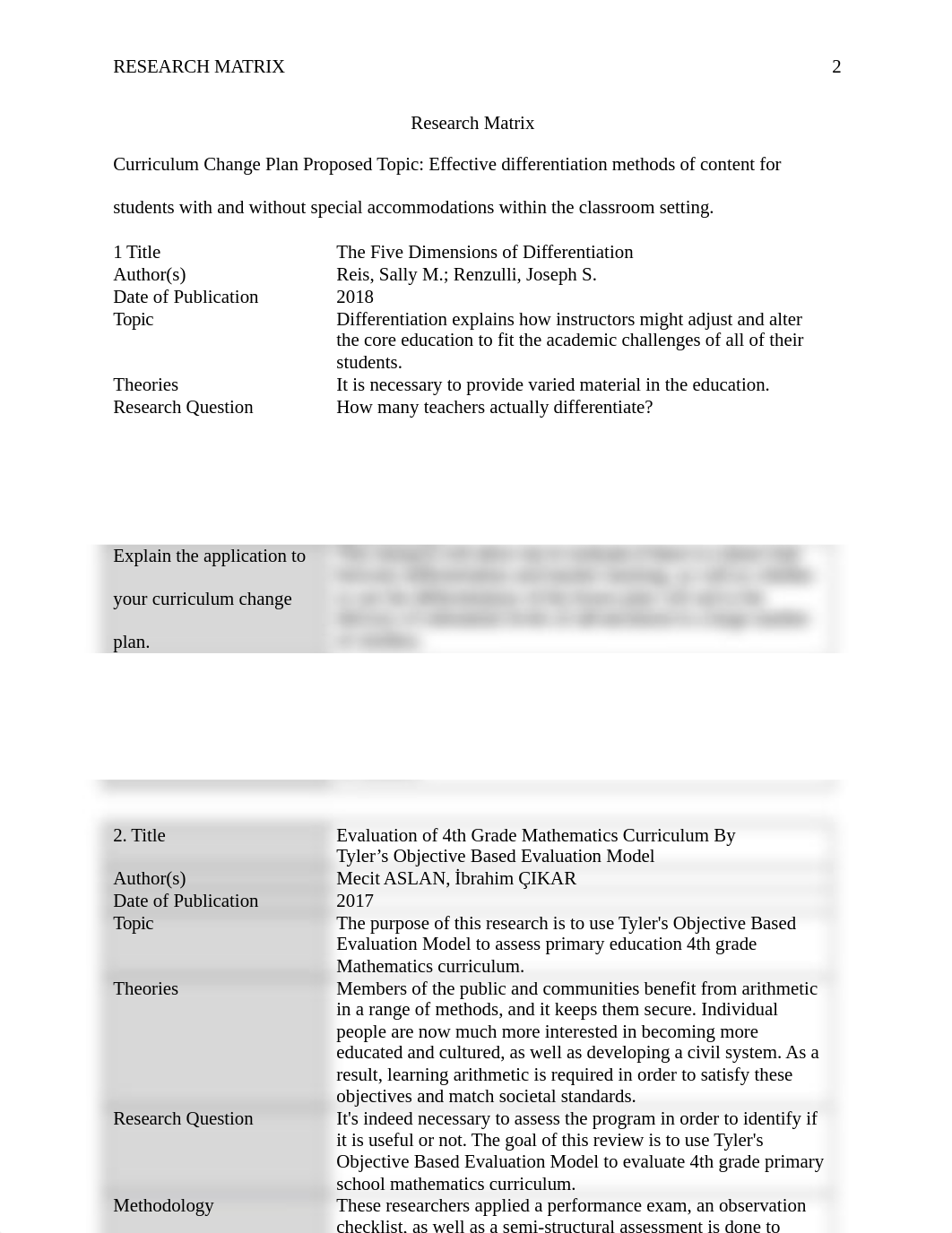 Curriculum Change Plan Part 1 - Research Matrix Template.docx_dtf34fe1k51_page2