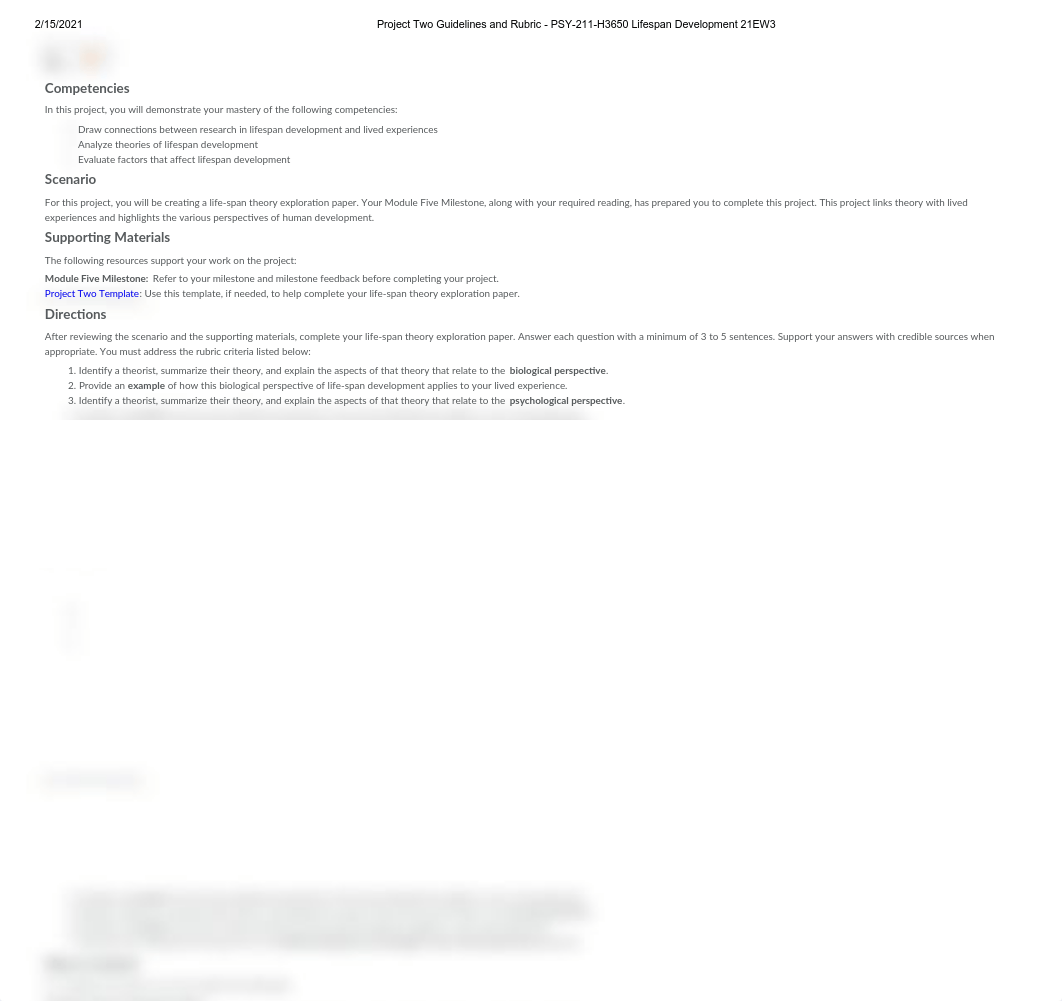 Project Two Guidelines and Rubric - PSY-211-H3650 Lifespan Development 21EW3.pdf_dtfi3y40h23_page1