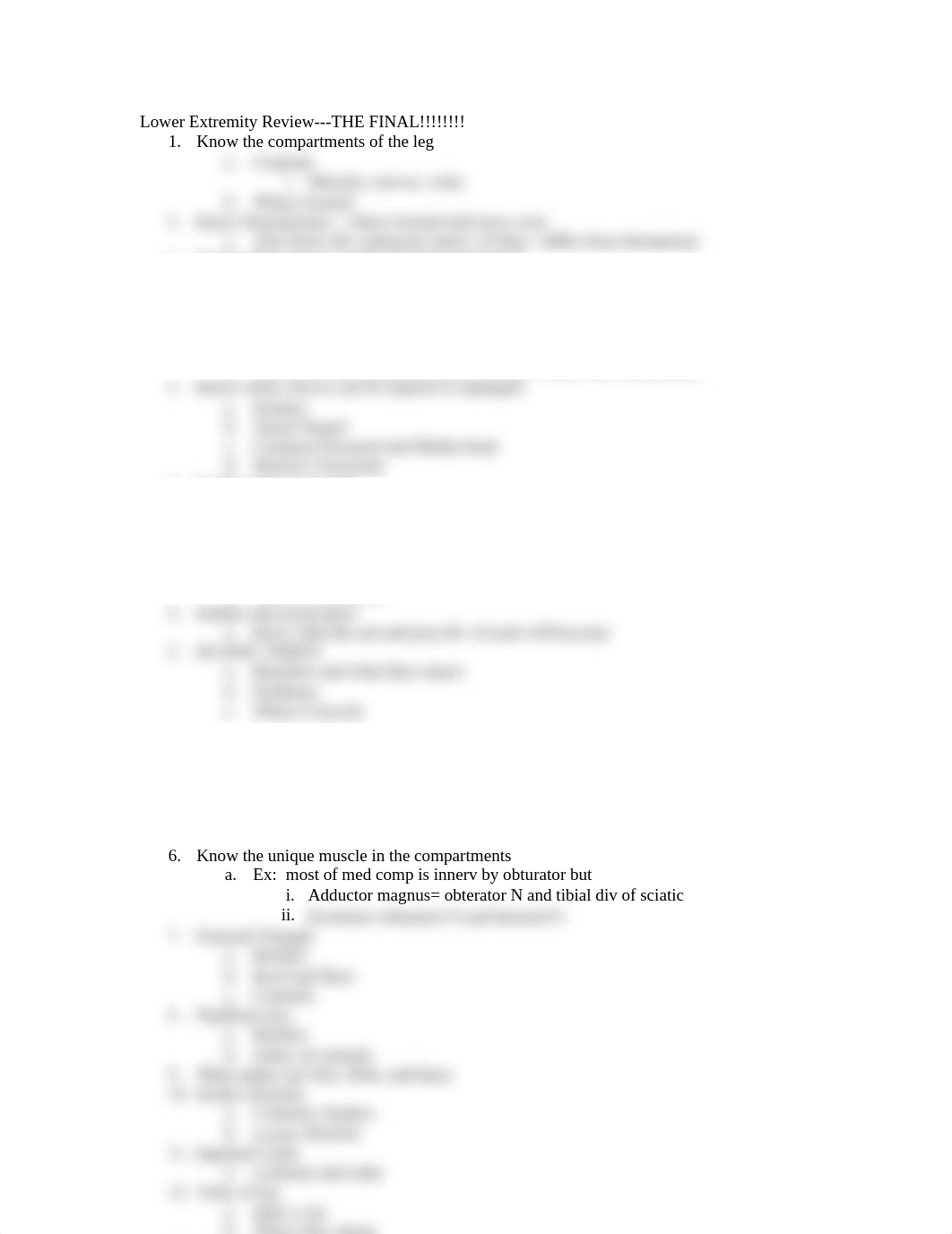 ANAT 1615 Final Exam Lower Extremity Review_dtfuerdst66_page1