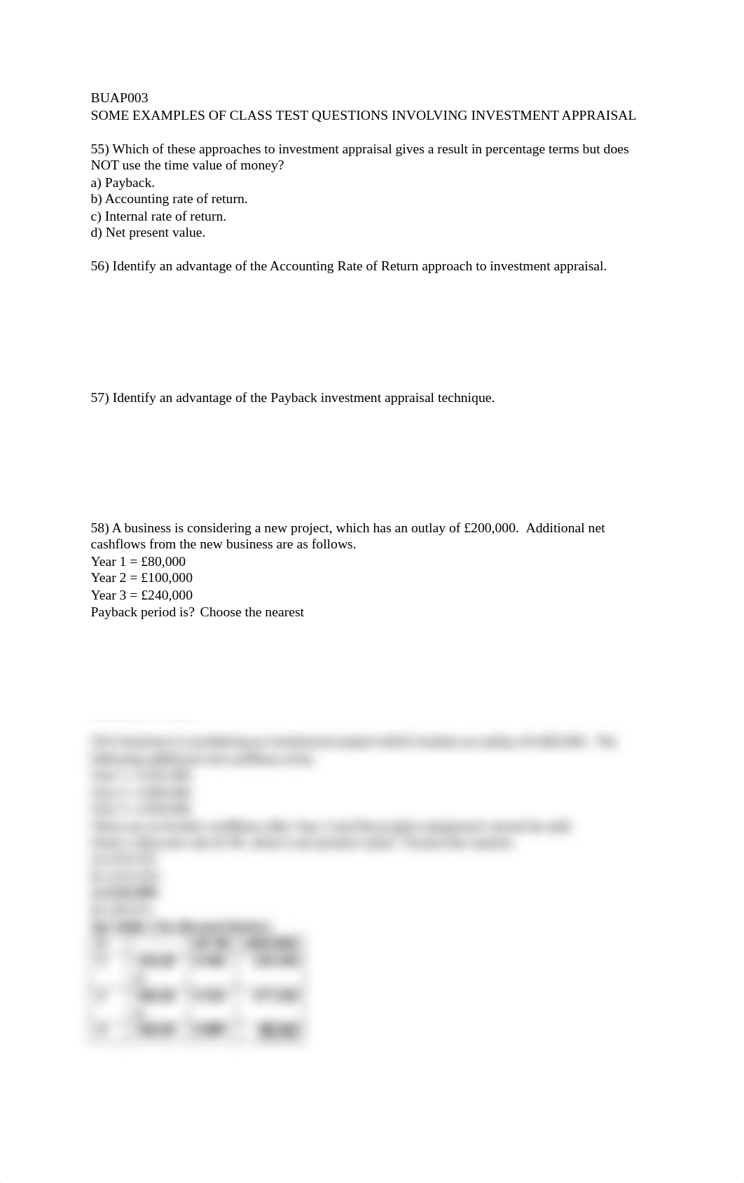 SOME EXAMPLES OF CLASS TEST QUESTIONS INVOLVING INVESTMENT APPRAISAL - Tagged.pdf_dtgjrvg3664_page1