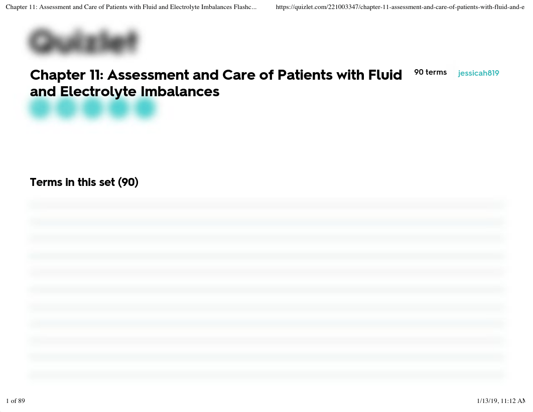 Chapter 11: Assessment and Care of Patients with Fluid and Electrolyte Imbalances Flashcards | Quizl_dtgk32fqez5_page1