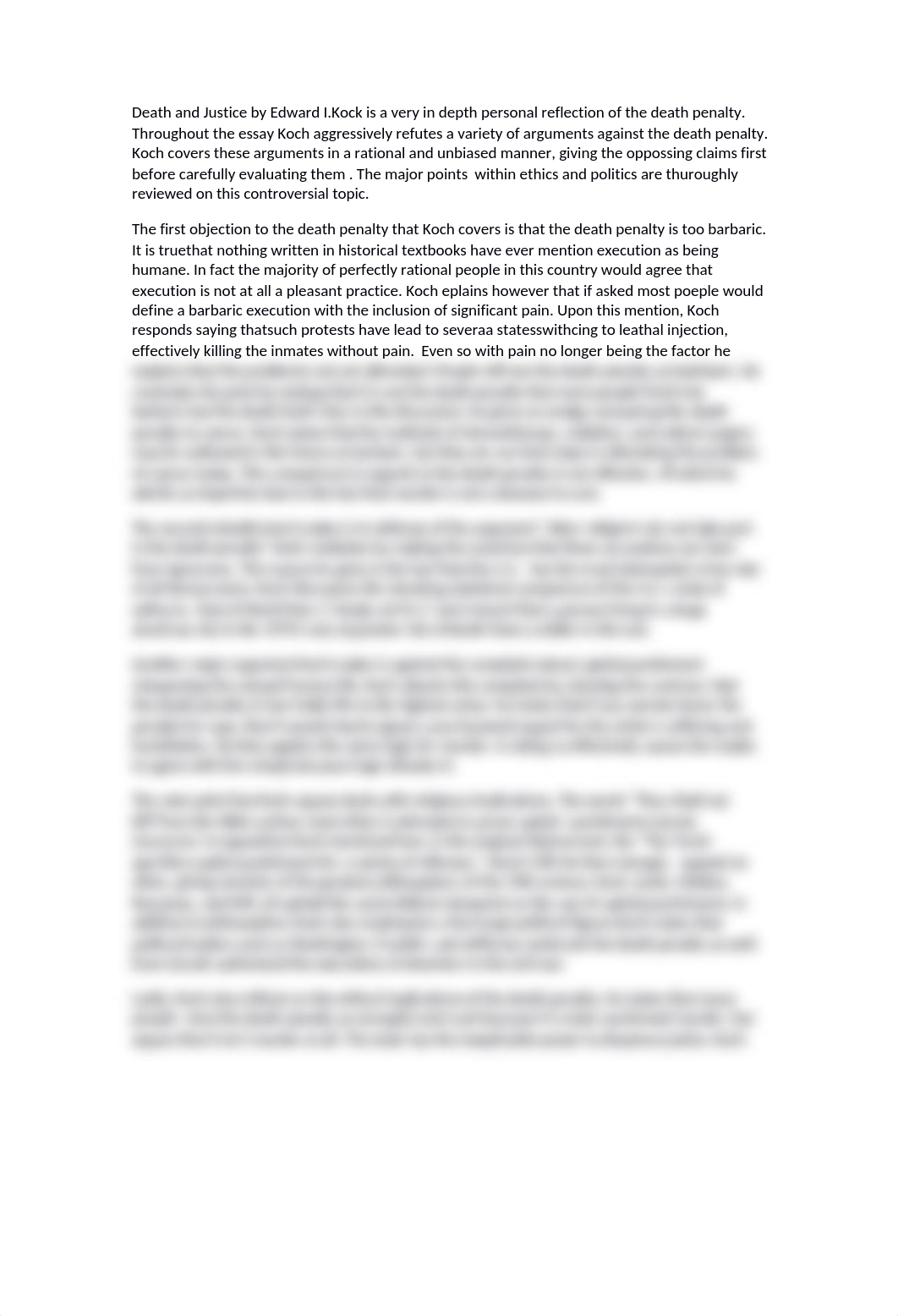 Edward  I. Koch's Deathand Justice, Critical Analysis.docx_dtgl23utr3k_page1