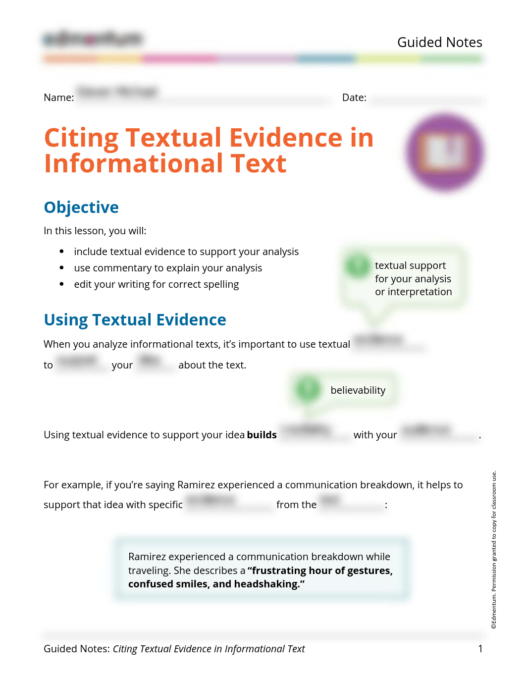 3. Guided Notes-Citing Textual Evidence in Informational Text.pdf_dtgr89sm1oy_page1