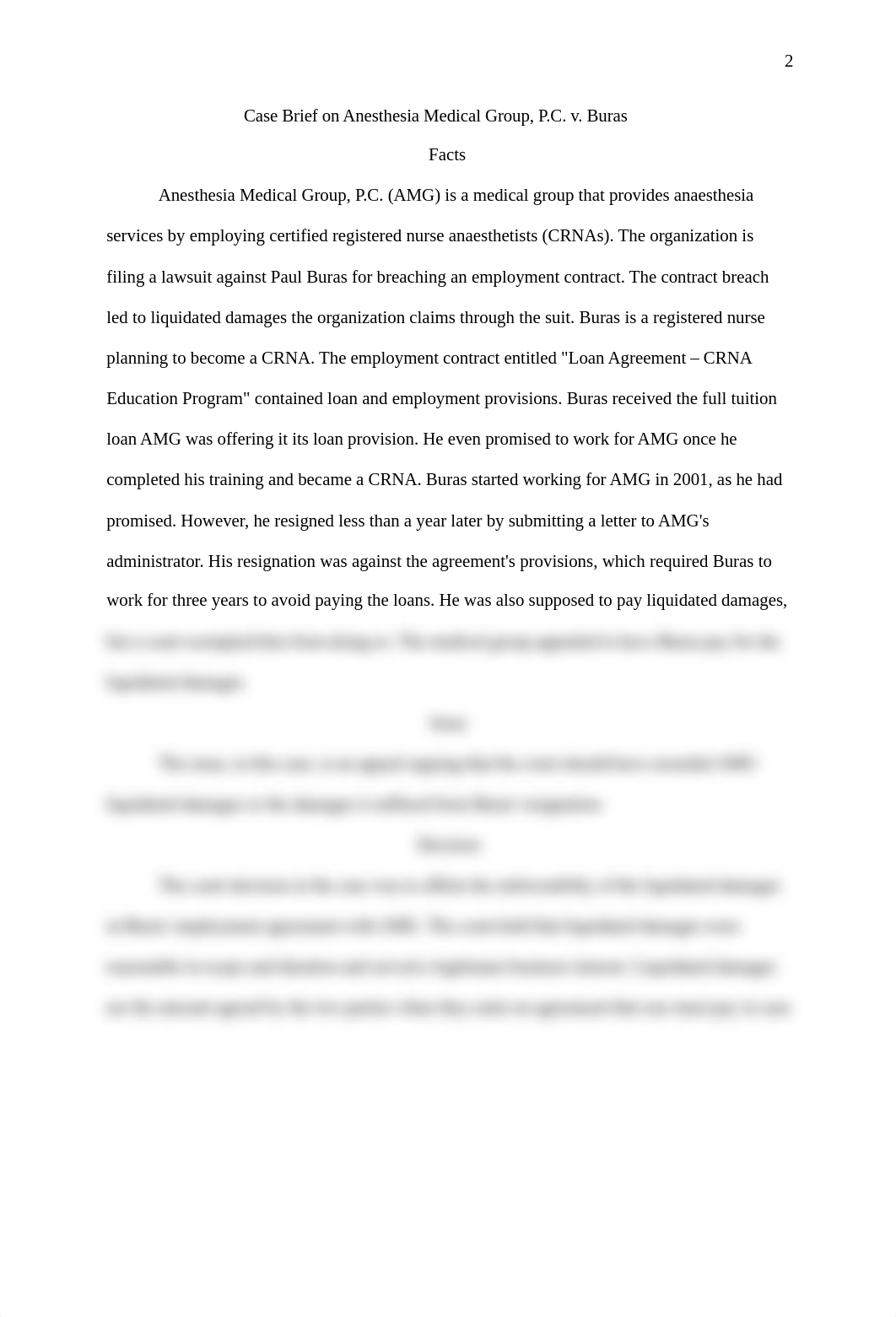 Case Brief on Anesthesia Medical Group PC v Buras.docx_dth9qlnpqe2_page2