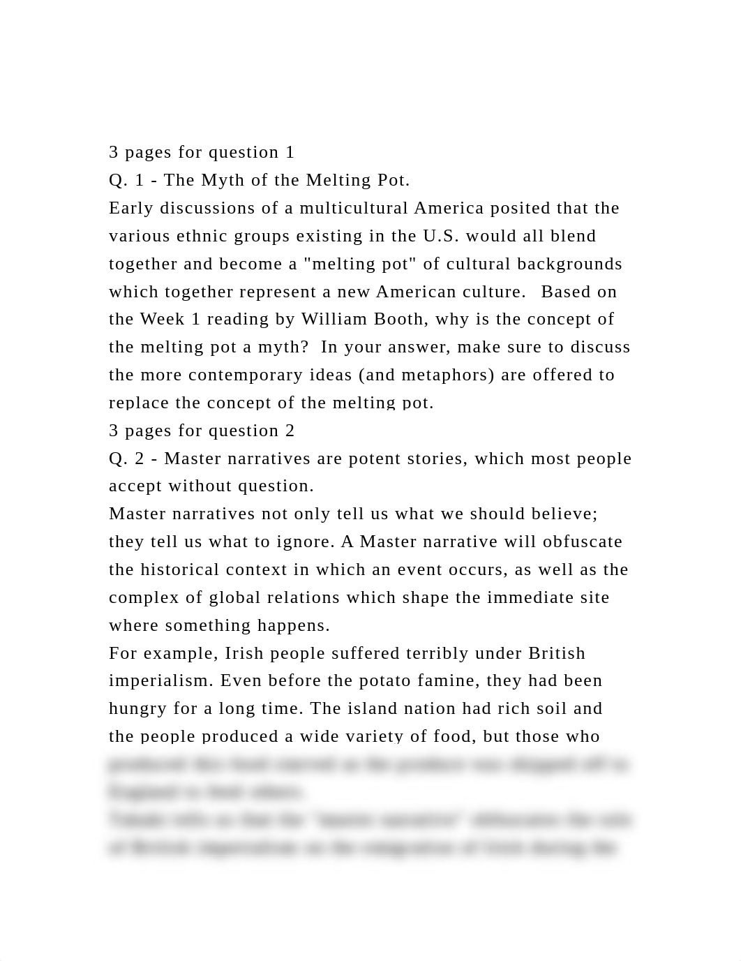 3 pages for question 1Q. 1 - The Myth of the Melting Pot.Early.docx_dthfk8465iv_page2