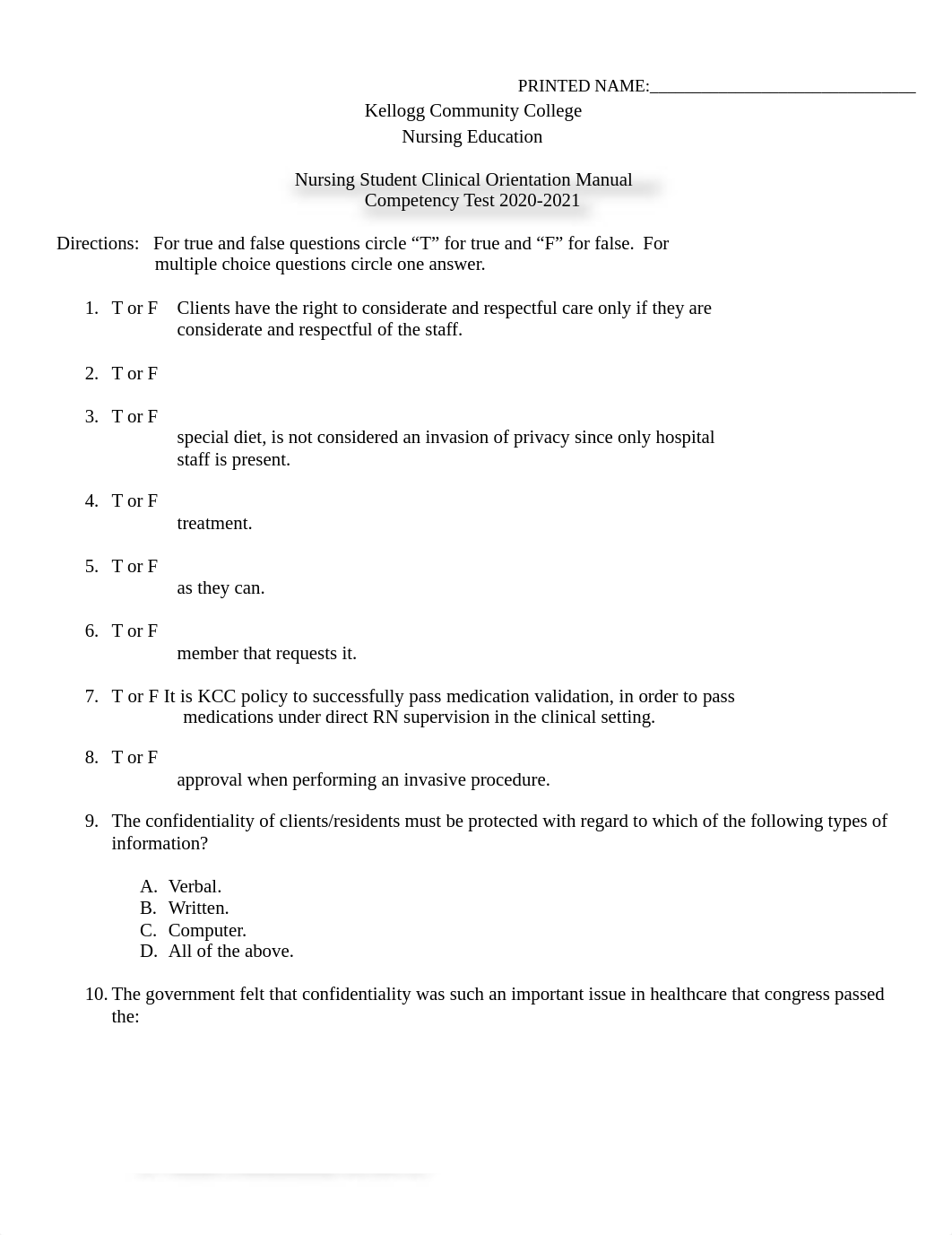 Clinical Orientation Manual Competency Test (1).pdf_dthpppgmt5c_page1