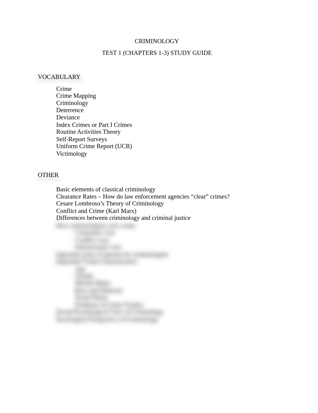 CRIMINOLOGY TEST 1 STUDY GUIDE.docx_dthwo7b100r_page1