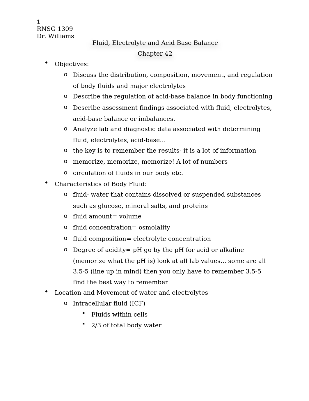 Fluid, Electrolyte and Acid Base Balance Dr. Williams RNSG 1309.docx_dtips891nui_page1