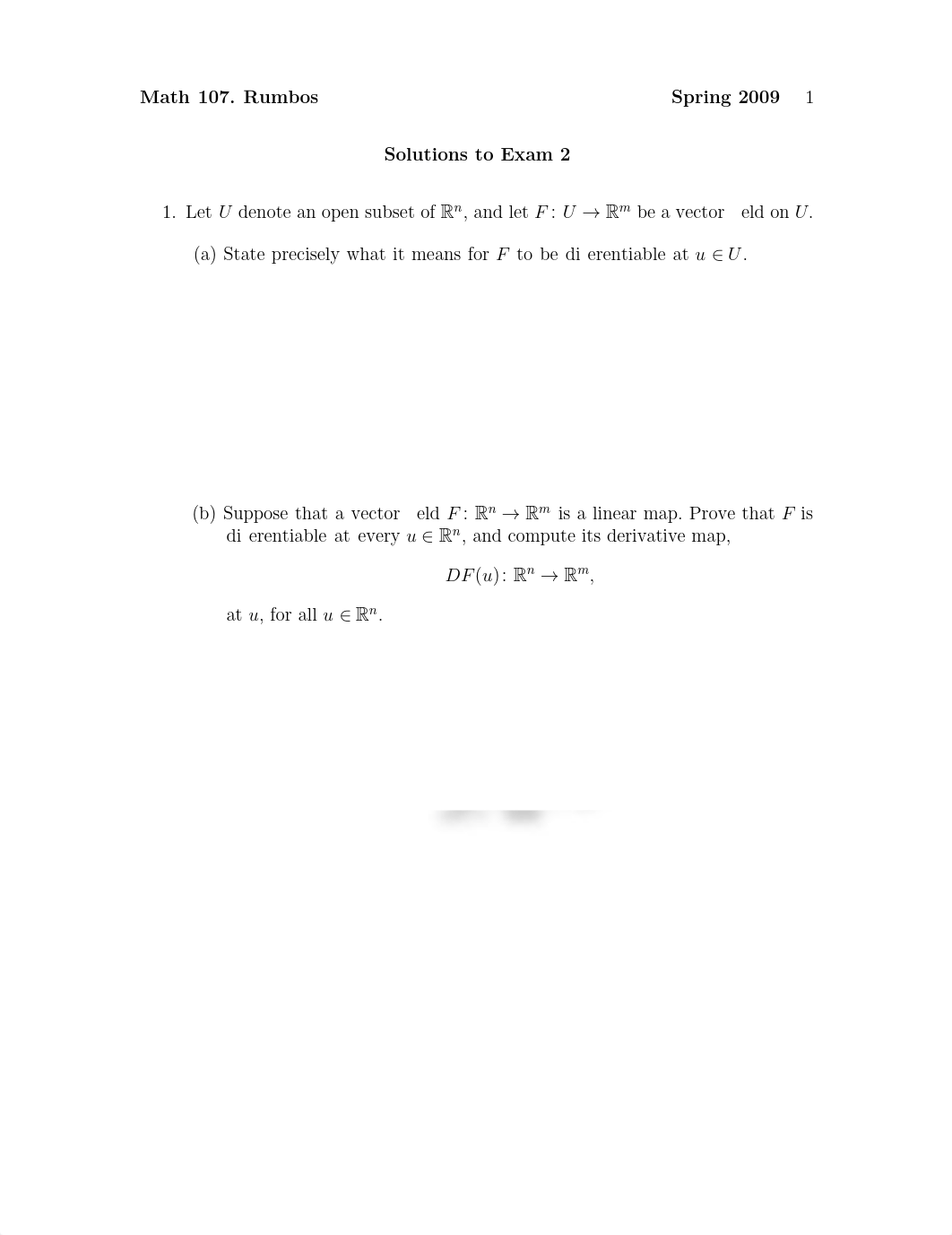 Exam 2 Solution Fall 2009 on Vector Calculus_dtj1yk0hjsv_page1