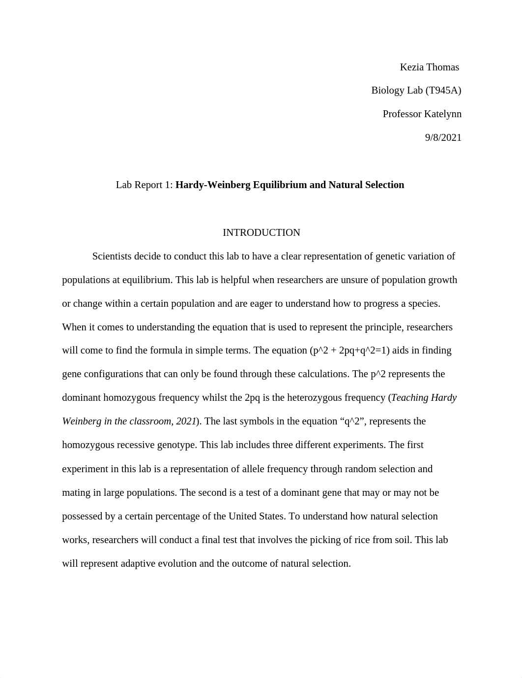 Kezia Thomas Lab report number 1 biology lab.docx_dtjf0n1eswf_page1