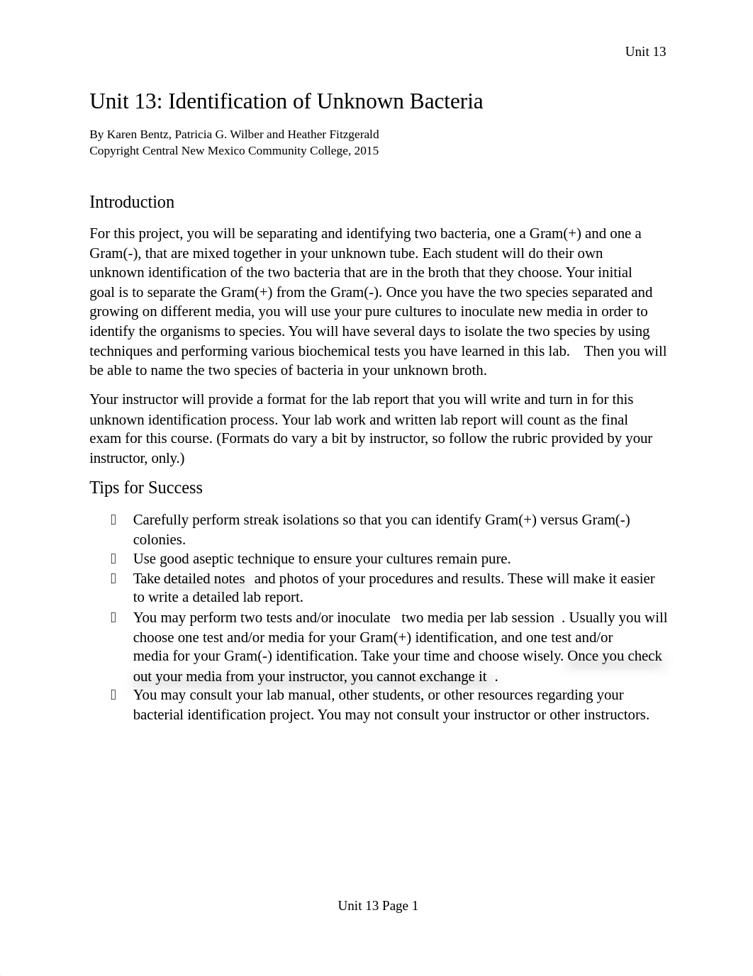 Unit 13 Identification of Unknown Bacteria 4-29-16.docx_dtk0p58rly3_page1