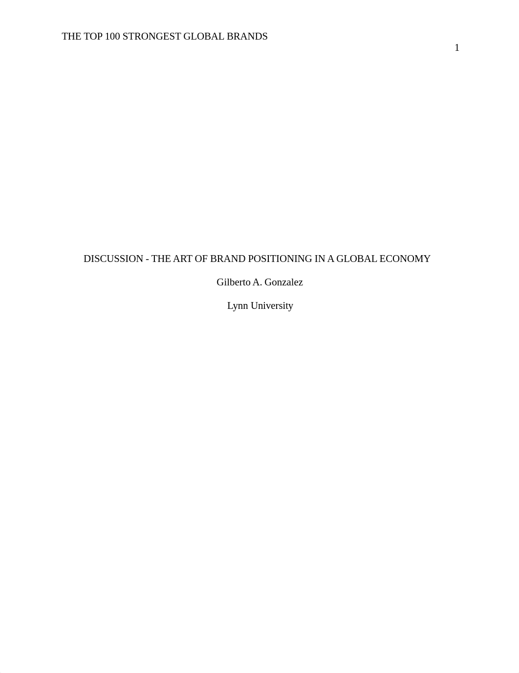 Discussion #4 DISCUSSION - THE ART OF BRAND POSITIONING IN A GLOBAL ECONOMY.docx_dtkr8eimnms_page1