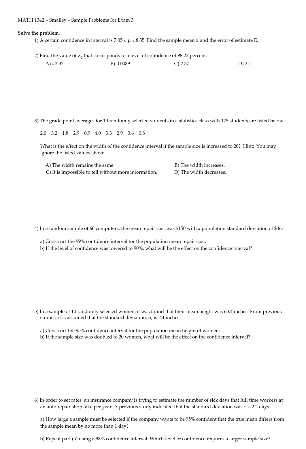 1342 - Sample Problems for Exam 3 - SU23.pdf_dtkrb3o3vha_page1