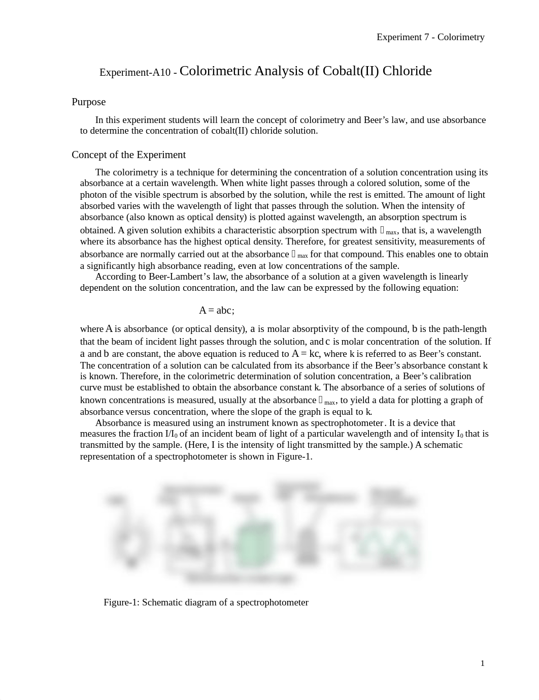 Experiment-A10 - Colorimetric Analysis of Cobalt(II) Chloride (with data)-1.pdf_dtl46czjfhs_page1