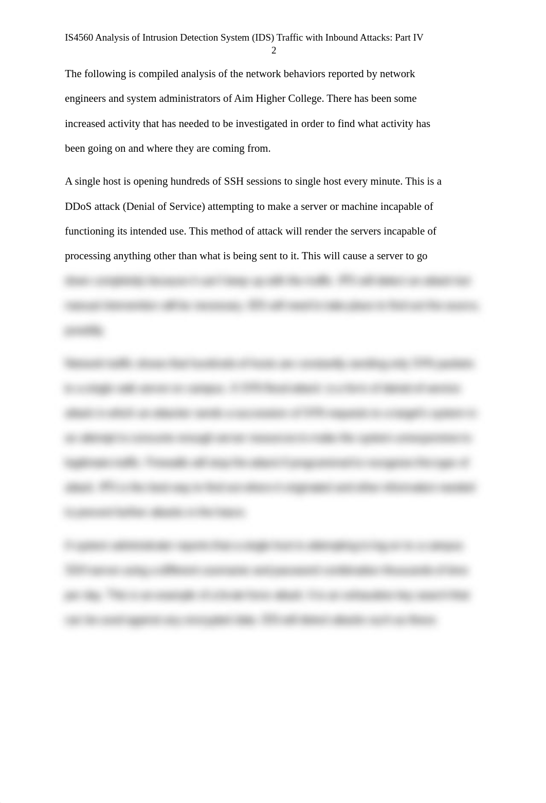 Project Part IV Analysis of Intrusion Detection System (IDS) Traffic with Inbound Attacks EM_dtlhzx8grr1_page2