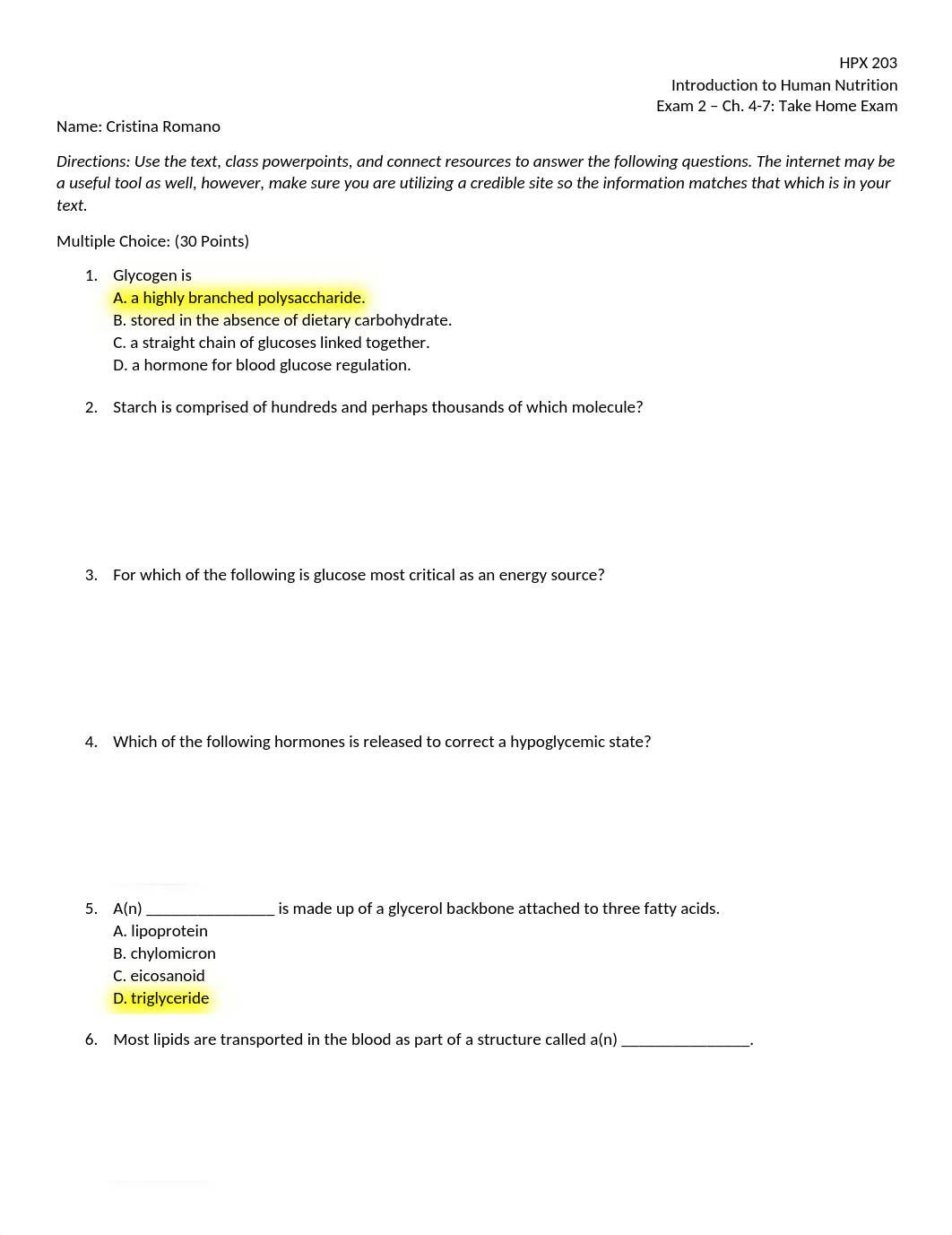 HPX 203 Exam 2 Take Home.docx_dtll49f5wr5_page1