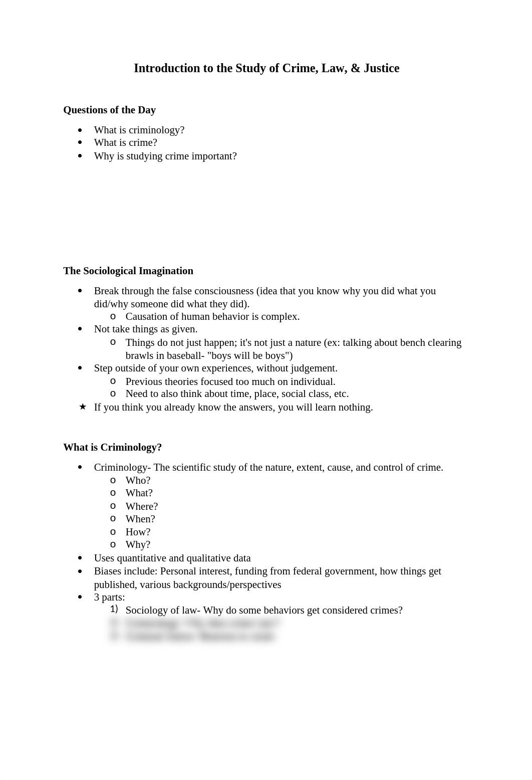 Introduction to the Study of Crime, Law, & Justice Notes.docx_dtmt1wdnwzn_page1