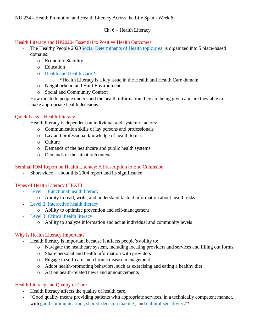 NU 234 WK 6 - Ch. 6 Health Literacy .docx_dtmwdulnkeu_page1