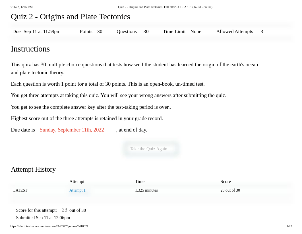 Quiz 2 - Origins and Plate Tectonics_ Fall 2022 - OCEA 101 (14531 - online).pdf_dtnno4u2r2y_page1