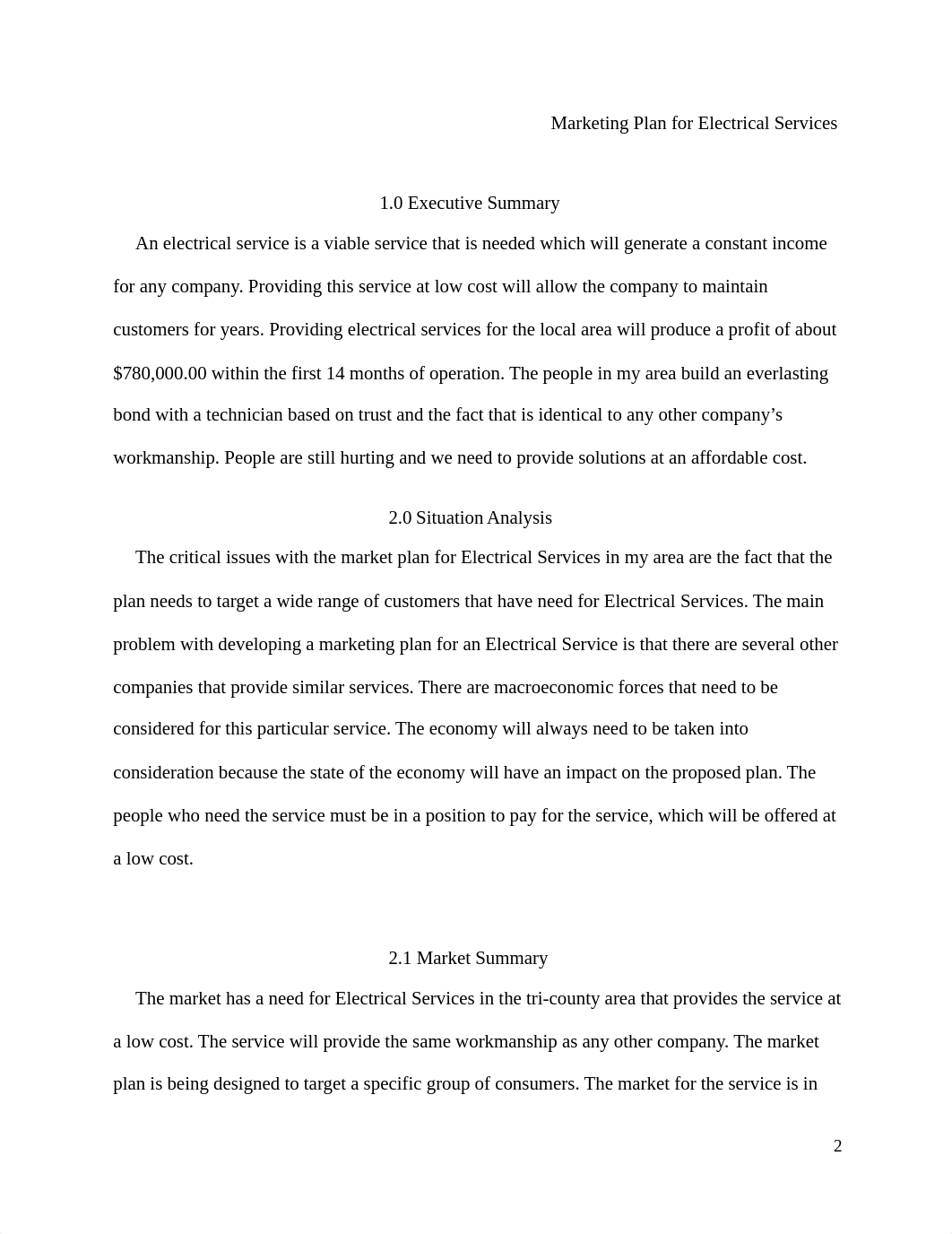 Marketing plan for Electrical Services Davis 20140930 Week 4 addition_dtochr382sn_page2