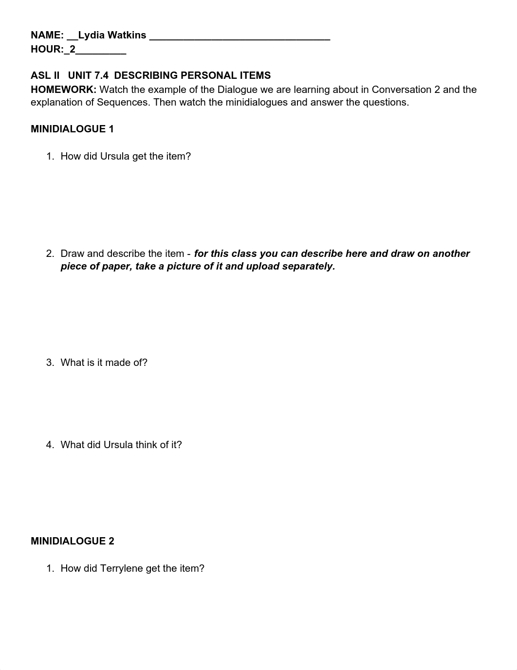 Copy of UNIT 7.4 DESCRIBING PERSONAL ITEMS HOMEWORK.pdf_dtol7wa2u90_page1