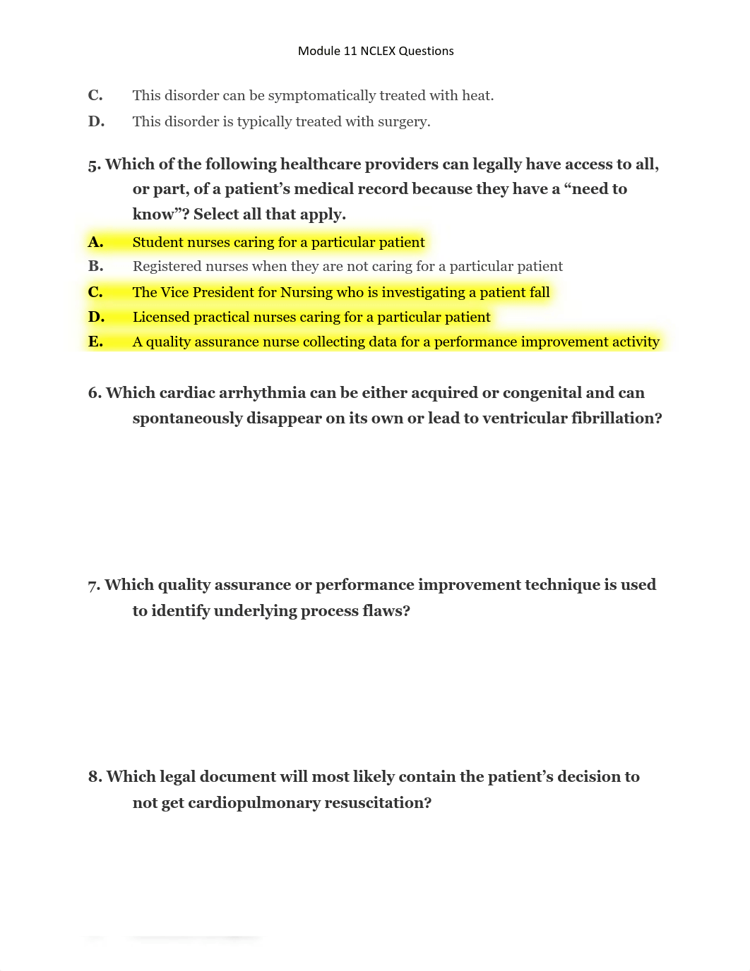 Nursing Fundamentals Module 11 NCLEX Questions Fall 2020 - Keiser University, Tampa.pdf_dtopsscxb7p_page2