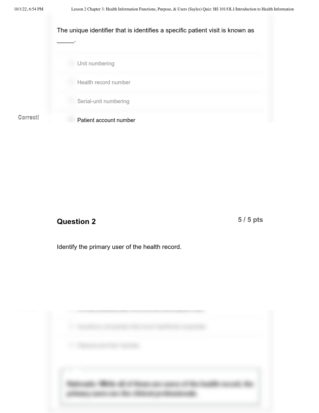Lesson 2 Chapter 3_ Health Information Functions, Purpose, & Users (Sayles) Quiz_ HS 101_OL1_Introdu_dtoxgrfeswj_page1