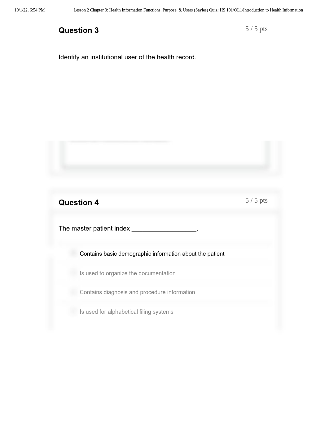 Lesson 2 Chapter 3_ Health Information Functions, Purpose, & Users (Sayles) Quiz_ HS 101_OL1_Introdu_dtoxgrfeswj_page2