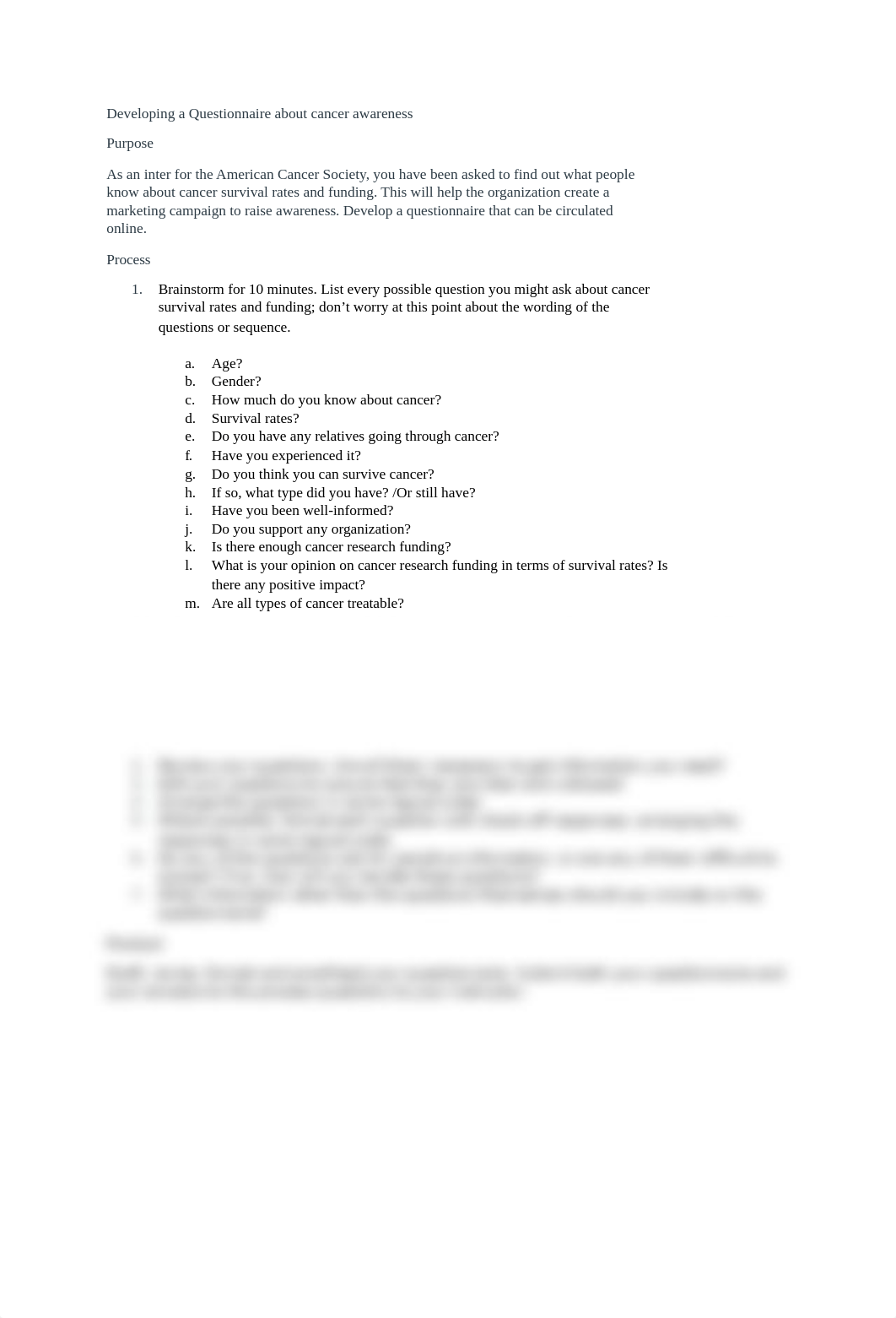 Unit 9 - 3P's Developing a Questionnaire about cancer awareness.docx_dtpgmwr12wg_page1