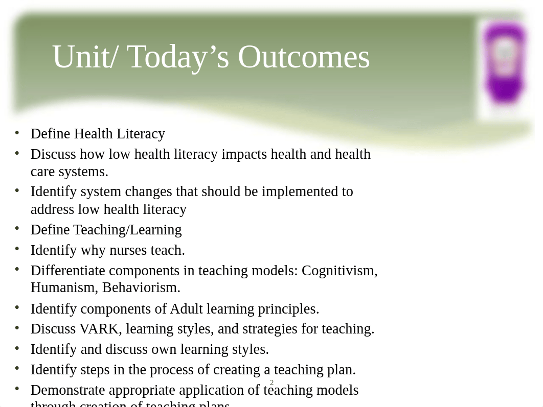 jgWeek 3 SP 2018Teaching Learning, Health Literacy.pptx_dtph9m35s3s_page2
