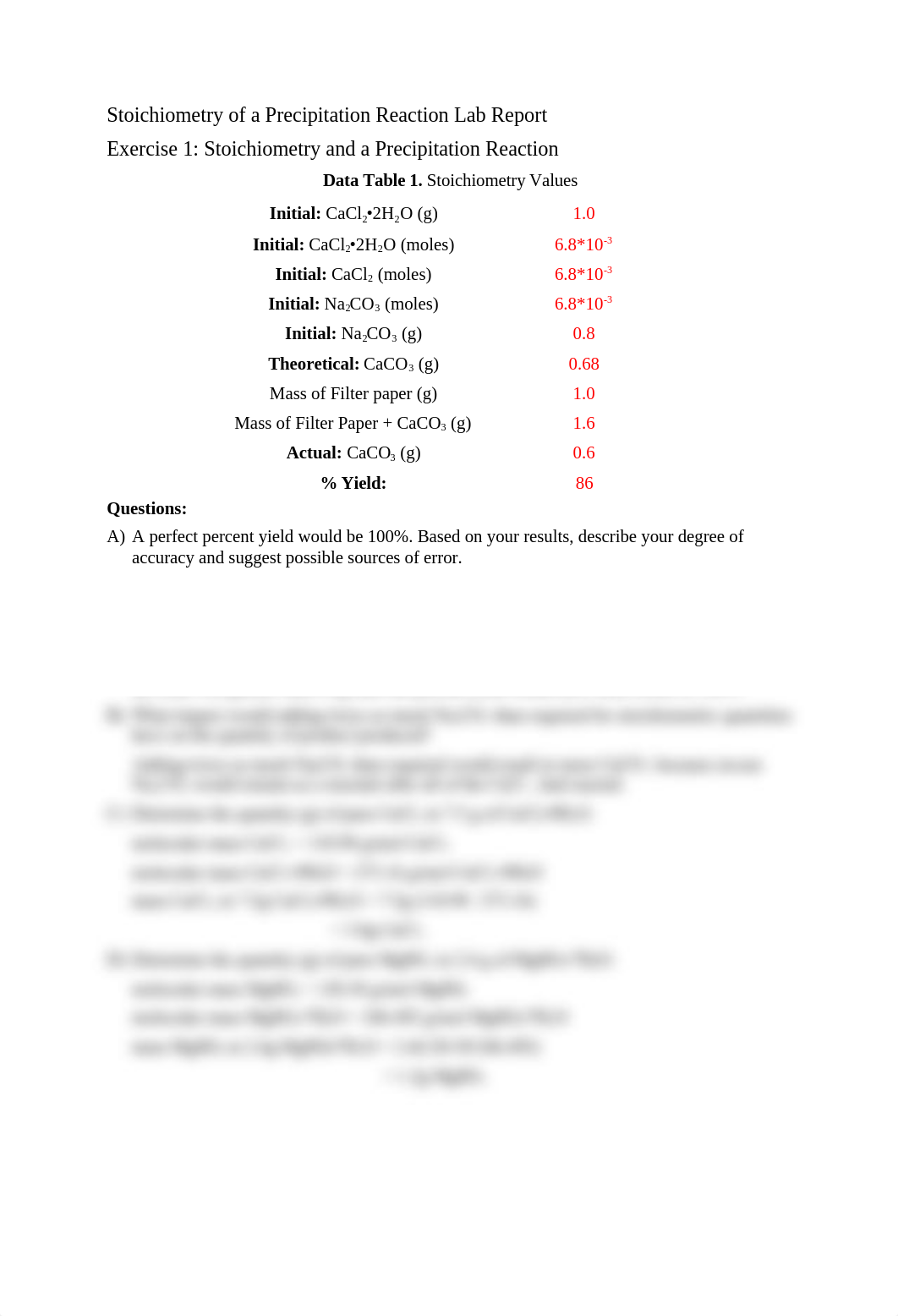 Stoichiometry of a Precipitation Reaction Lab Report_dtq0gr2l79v_page1