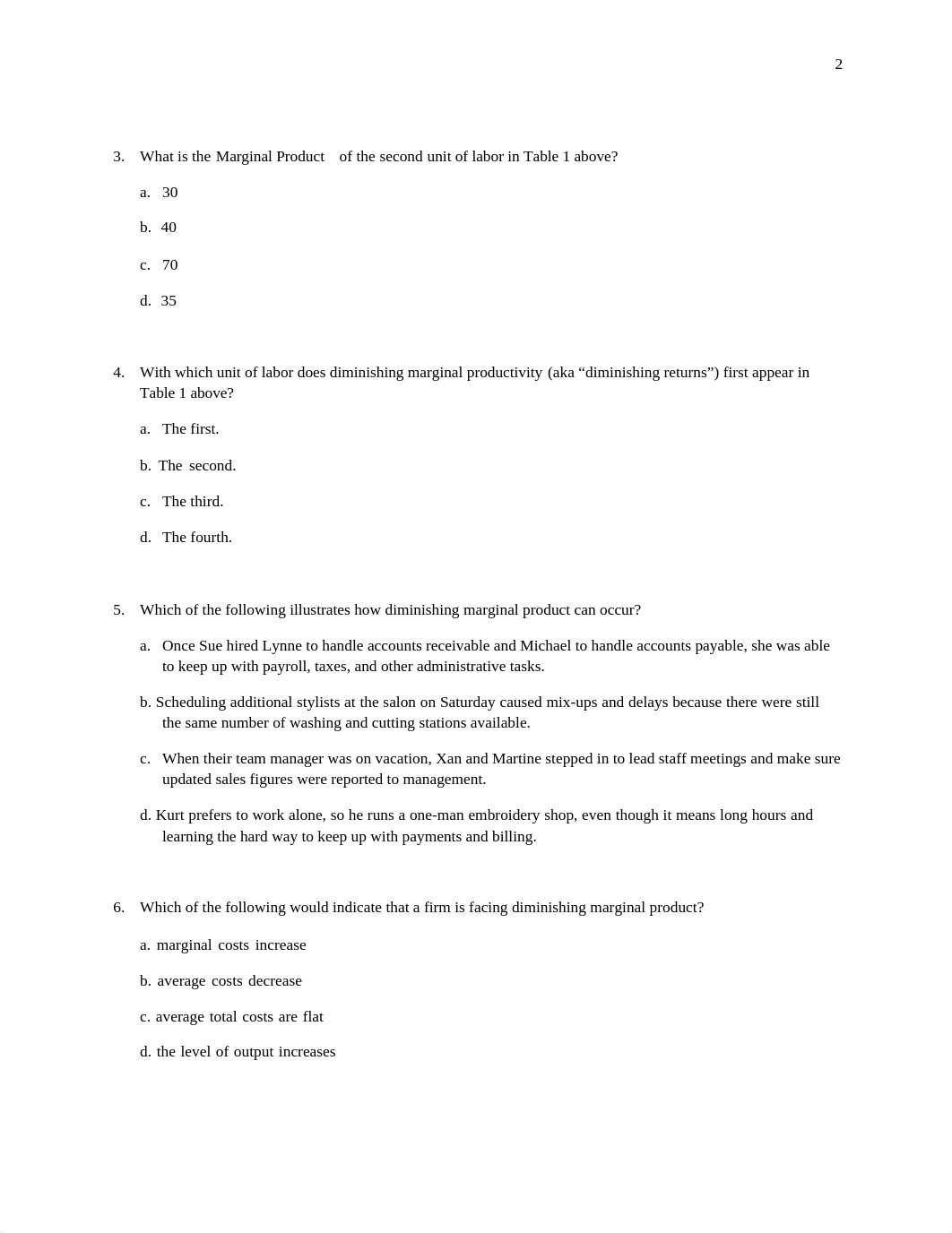 Chapter 11 Practice Mutliple Choice Questions (Productivity and Costs) -- Blackboard site for LIVE s_dtqldo8tcjw_page2