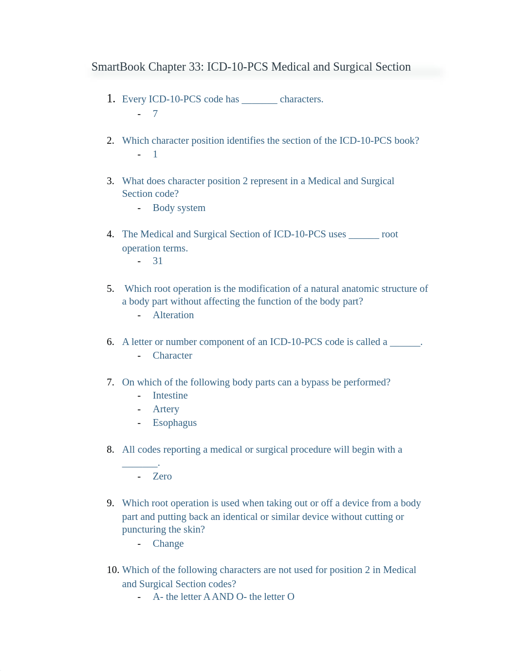 SmartBook Chapter 33_ ICD-10-PCS Medical and Surgical Section.docx_dtrgk77k7ex_page1