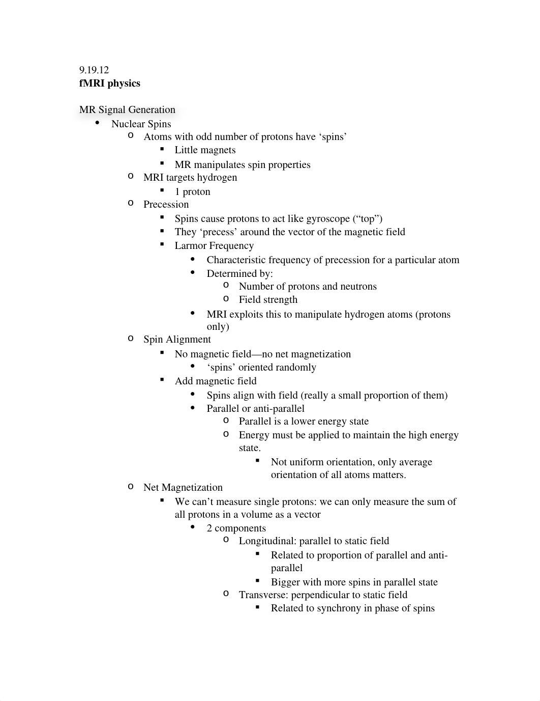 Magnetic Resonance Imaging - Magnetic Resonance Signal Generation Notes_dtris9n5w3y_page1