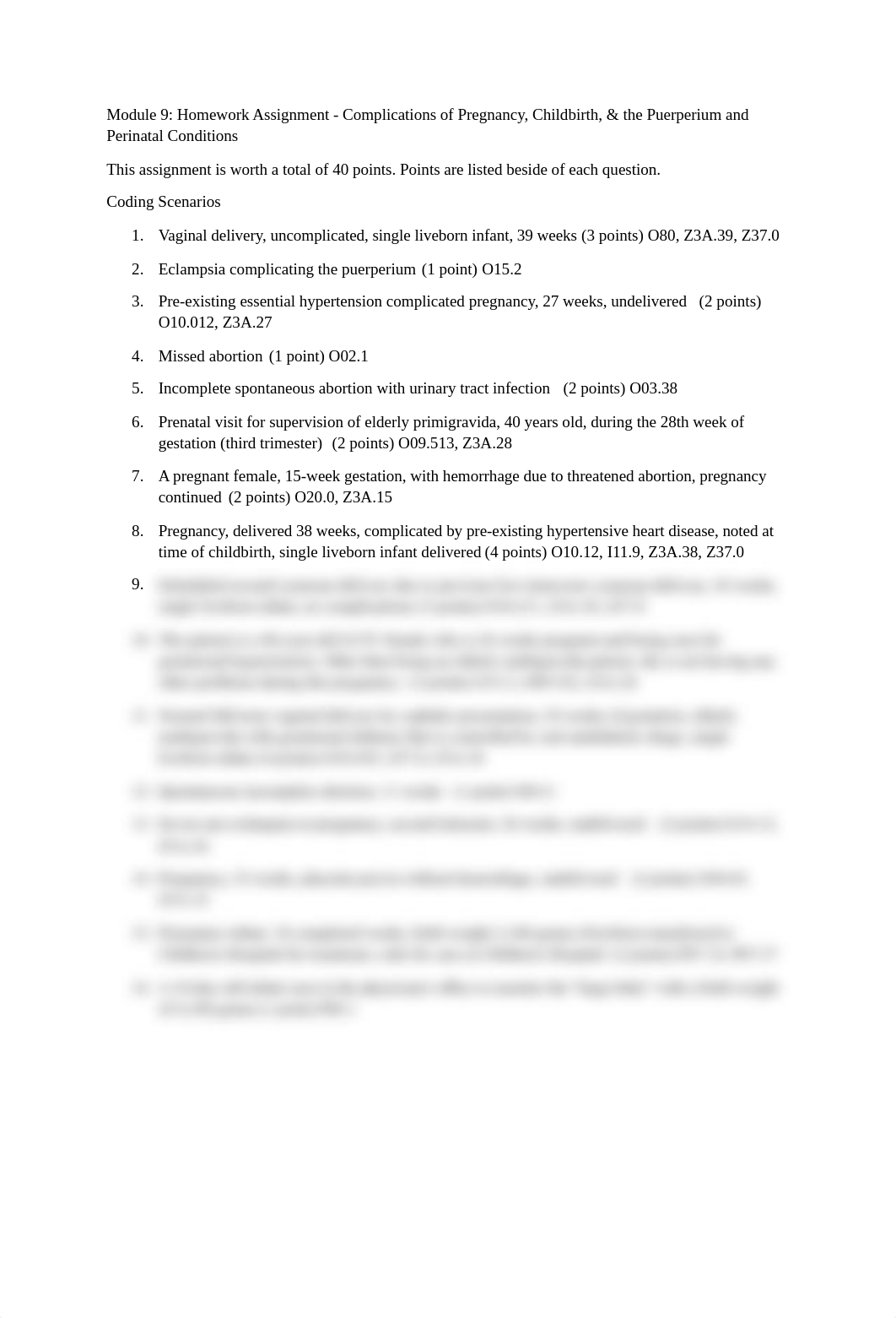 1301_M9_HWA_Complications of Pregnancy, Childbirth, & the Puerperium and Perinatal Conditions_LF.doc_dtsrmt0y7tr_page1