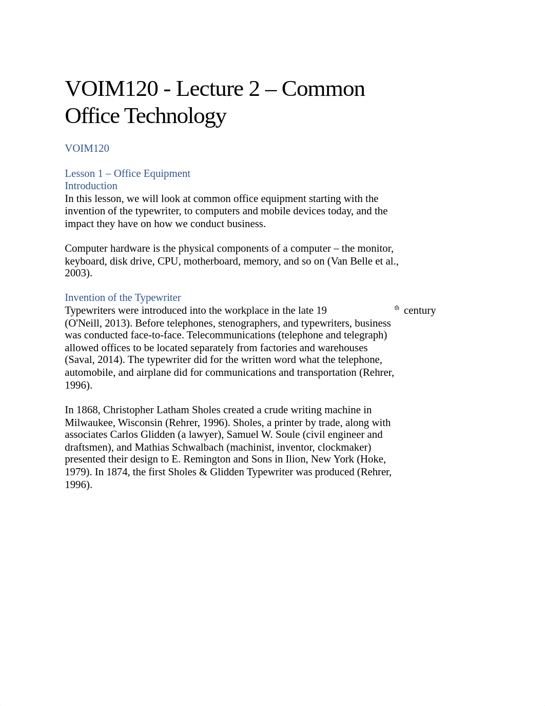 VOIM120 - Lecture 2 - Common Office Technology(2).docx_dtsxta0glyy_page1