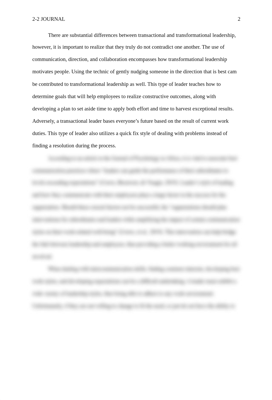 MBA 530 - 2-2 Journal - Transactional Leadership vs. Transformational Leadership.docx_dtta22kvefu_page2