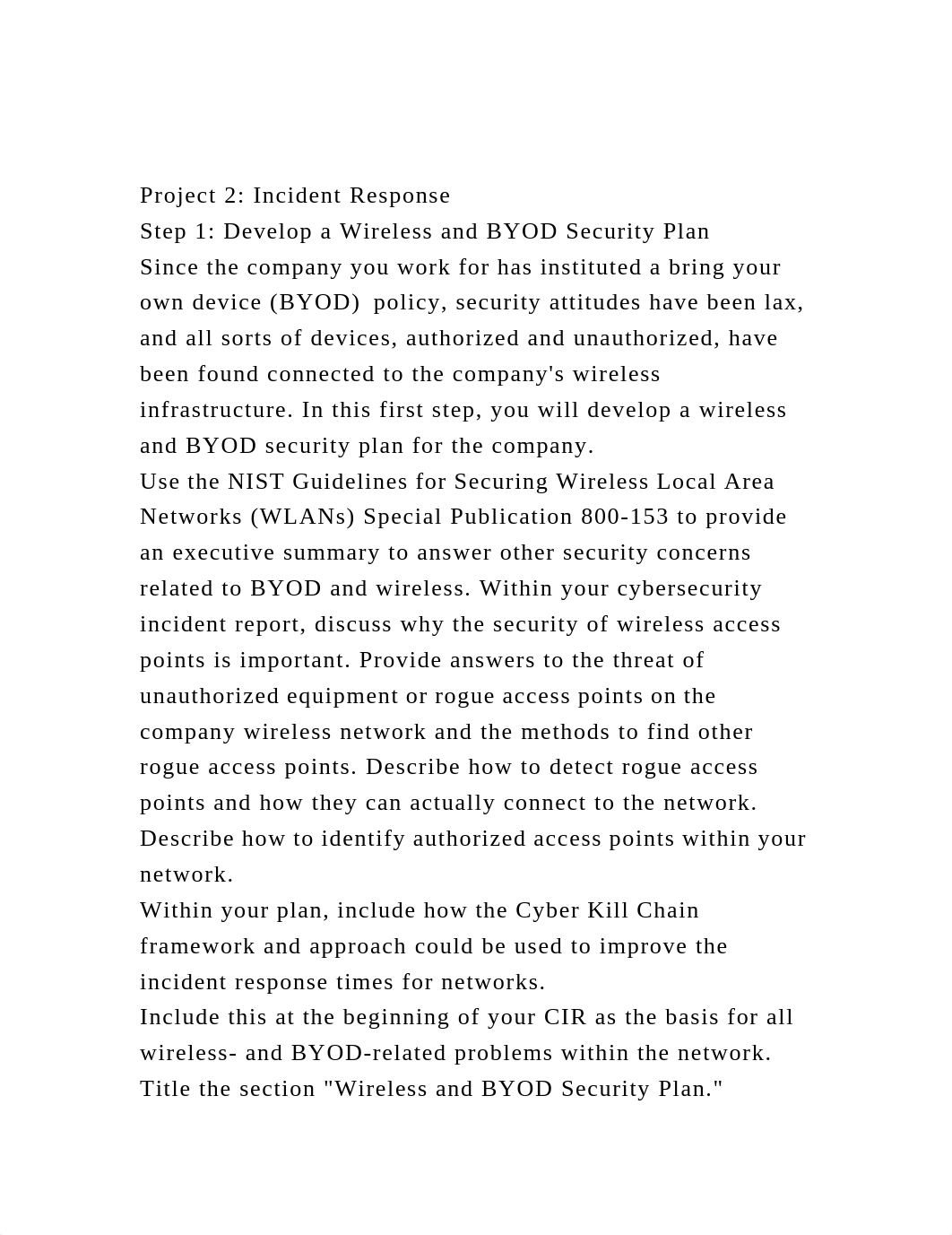 Project 2 Incident ResponseStep 1 Develop a Wireless and BYOD .docx_dttfo50y5ux_page2