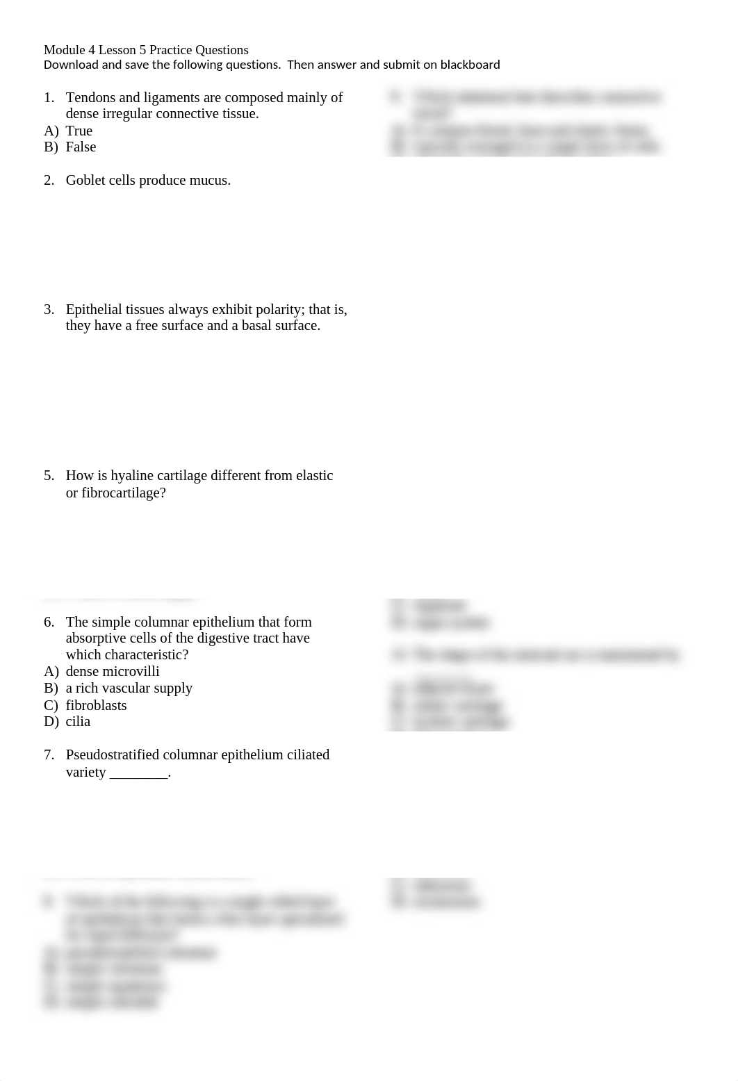 Module 4 Lesson 5 Practice Questions skin and tissues.doc_dttrb2pwu01_page1