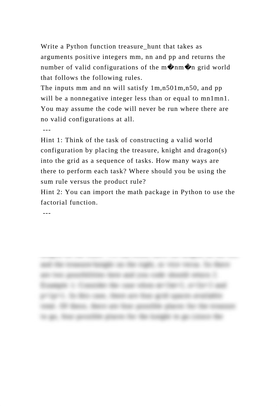 Write a Python function treasure_hunt that takes as arguments positi.docx_dttwqq28nwe_page2