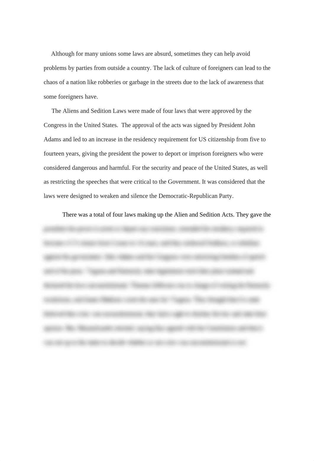 The Aliens and Sedition Laws were made of four laws that were approved by the Congress in the United_dttyb6pfymz_page1