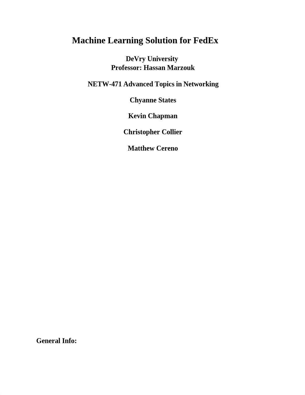 NETW471 G1 Central Machine Learning Solution for FedEx.docx_dtu13ib88nd_page1