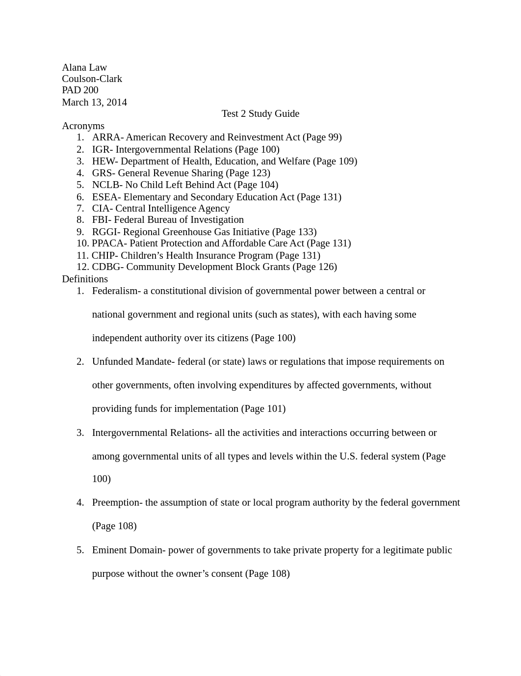 Test 2 Study Guide - Public Administration_dtu1brpb7y1_page1