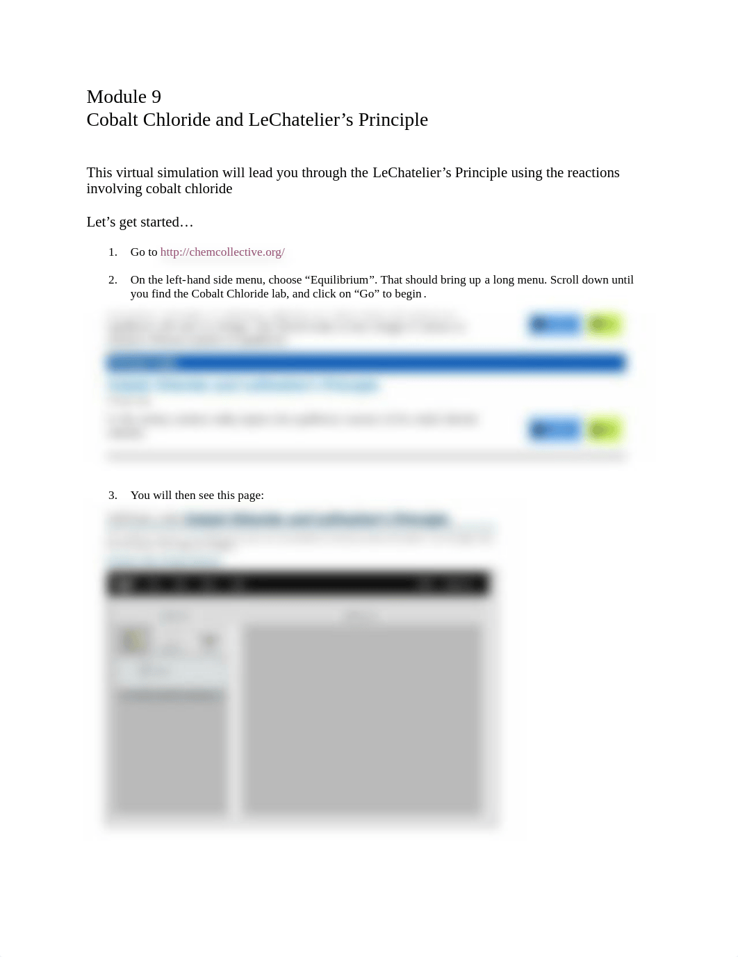 Chem II Module 9 Lab Cobalt Chloride and LeChateliers Principle.pdf_dtu5aw9rsph_page1