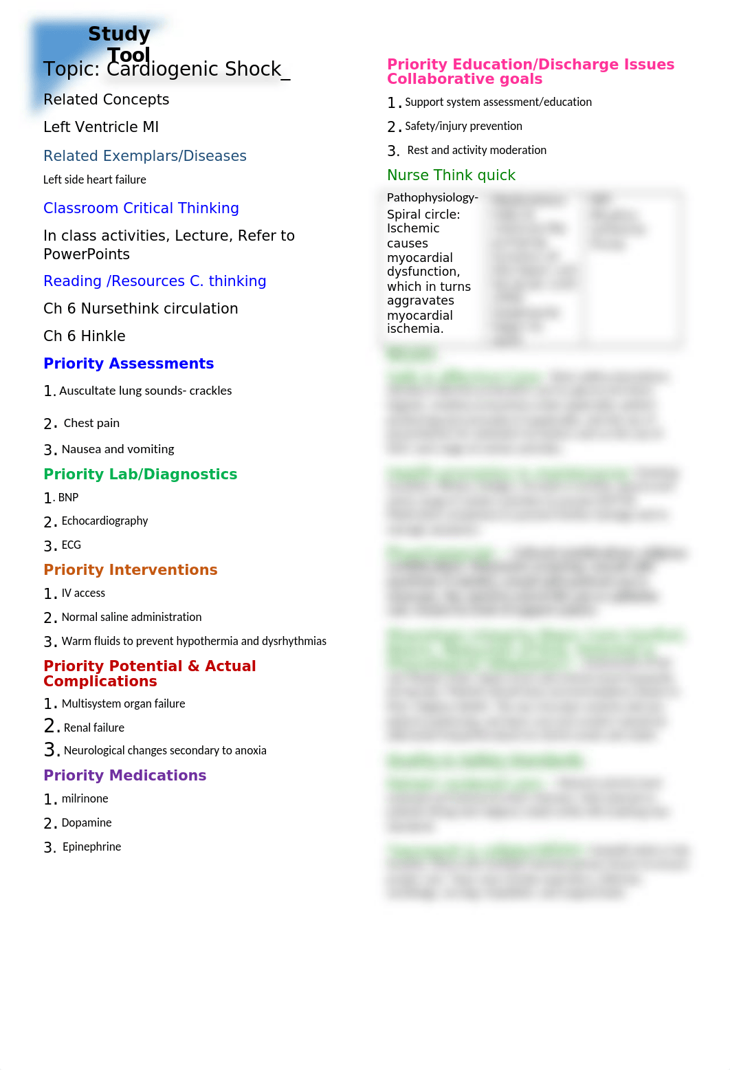 Nurse think notes Cardiogenic shock.docx_dtu6iqi2jxb_page1