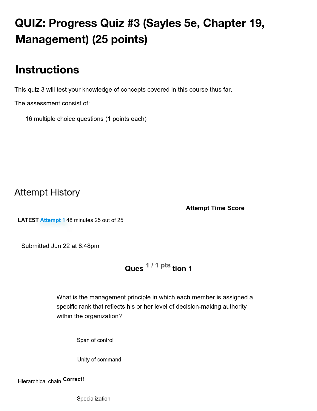 QUIZ_ Progress Quiz #3 (Sayles 5e, Chapter 19, Management) (25 points)_ Introduction to Organization_dtutwhm6i92_page1